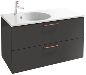 EB2524-R7-N14 Тумба под столешницу 100 см, 2 ящика, бронзовая ручка JACOB DELAFON ODÉON RIVE GAUCHE