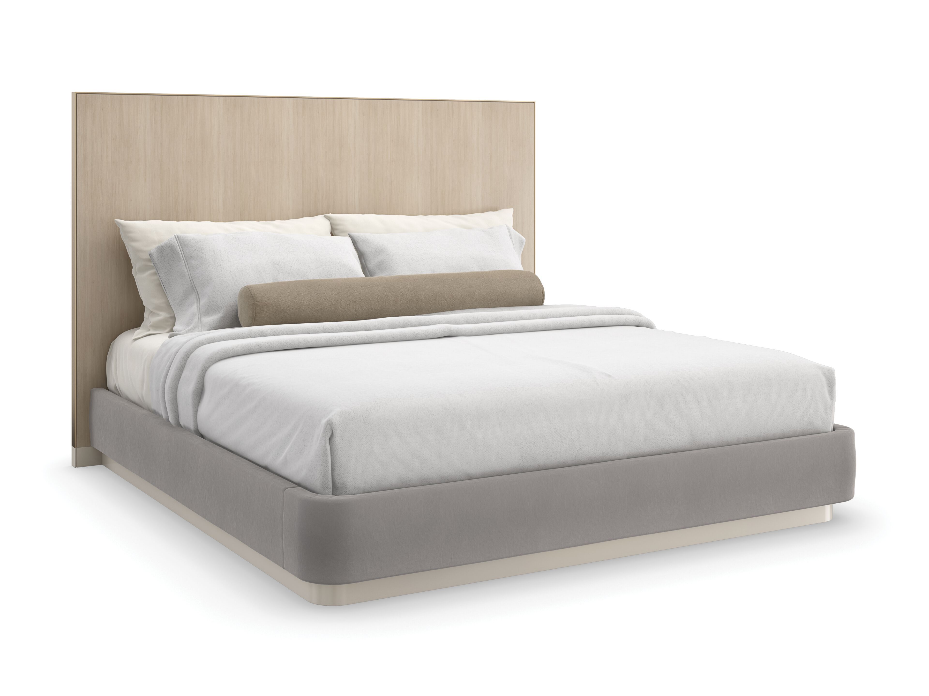 Двуспальная кровать из дерева и ткани с высоким изголовьем Caracole DREAM CHASER ARCH-00151391