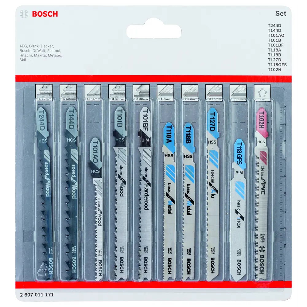 Набор пилок для лобзика Bosch All In One, 10 шт. 83497484 STLM-2173481 BOSCH PROFESSIONAL 