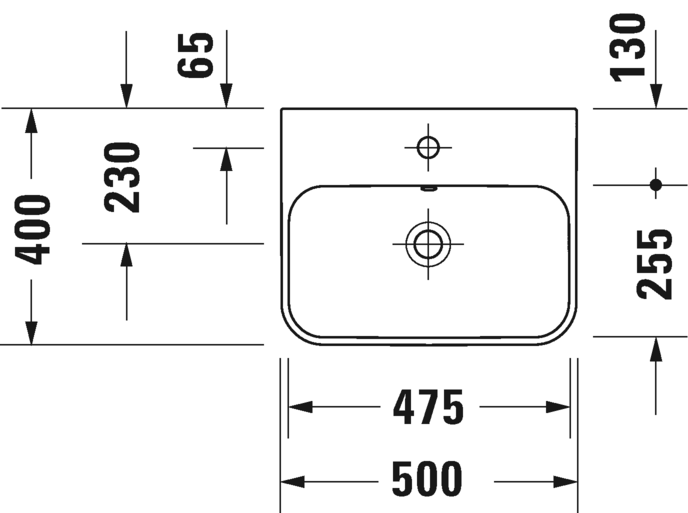 2360506160 Подвесная раковина настенная овальная Duravit Happy D.2 Plus - Вид №2