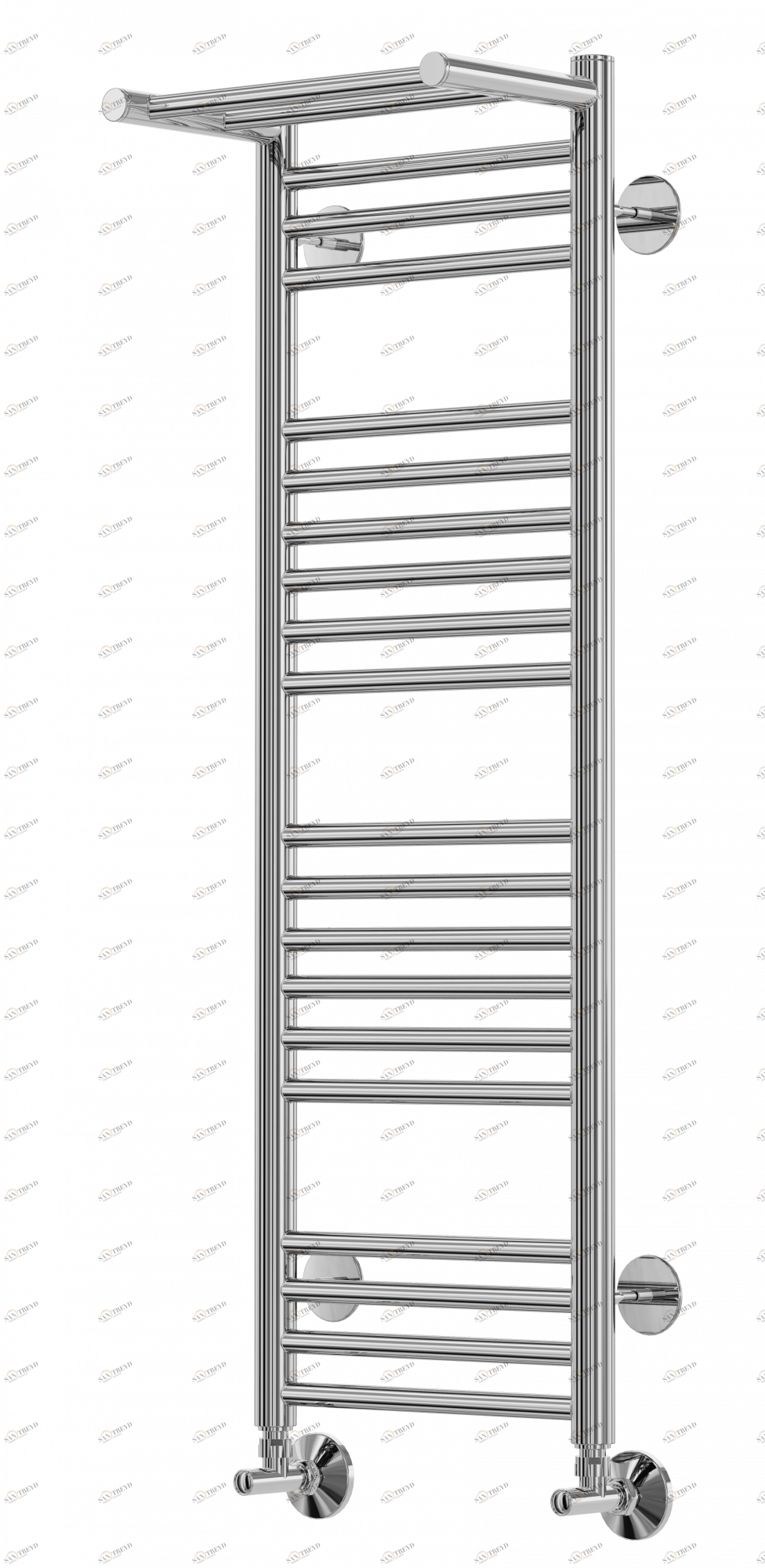 4660059582375 СТАНДАРТ Аврора с полкой П20 300х1010 (4+6+6+4) Полотенцесушитель TERMINUS Нержавеющая сталь