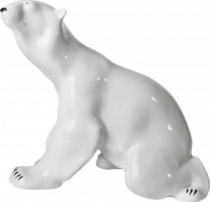 89153 Императорский фарфоровый завод Скульптура "Медведь сидит" (больш.разм.) Фарфор твердый