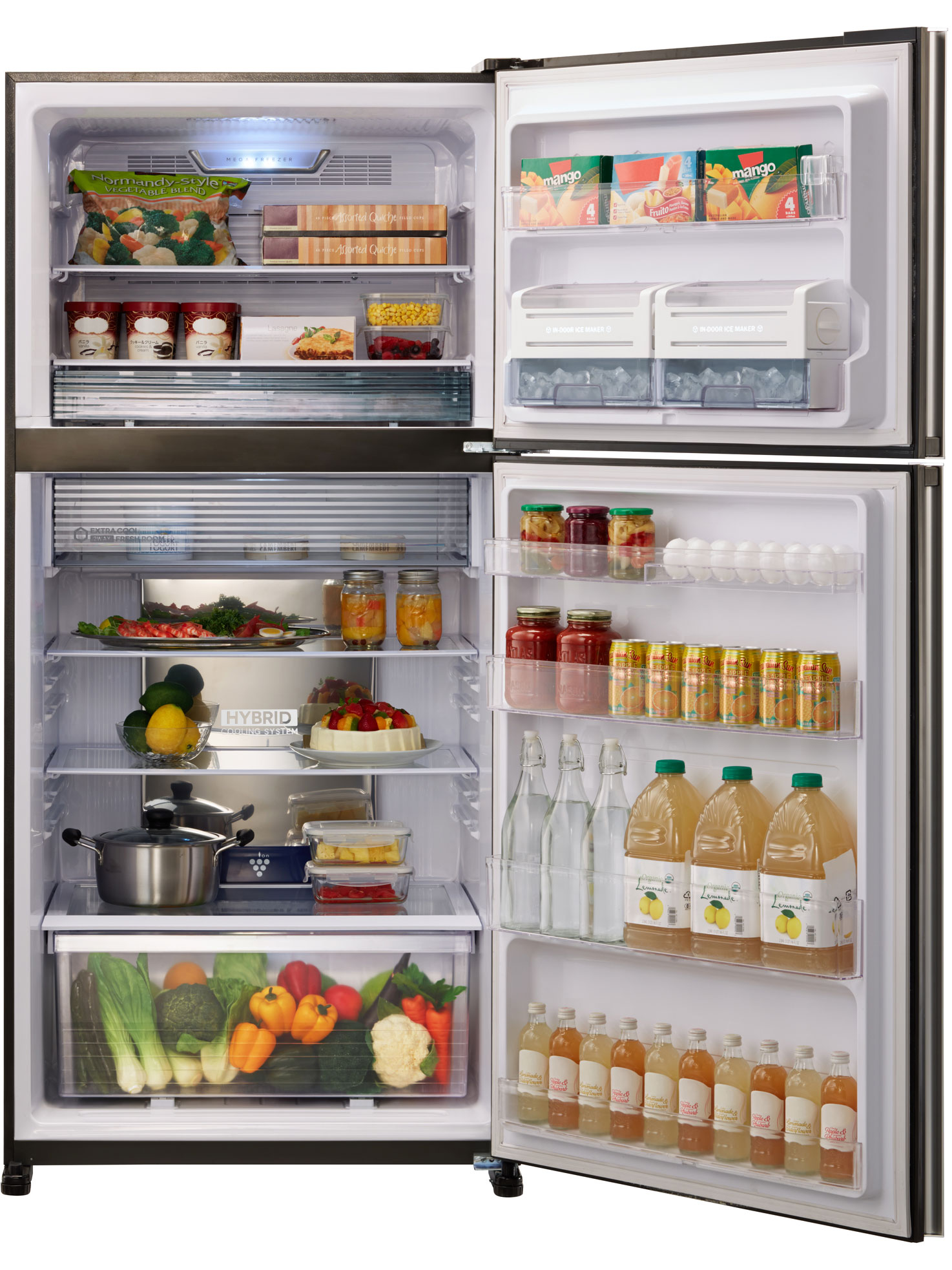 8184142 Холодильник с морозильником   Sharp SJXG60PGRD бордовый STDN-0023714 - Вид №3