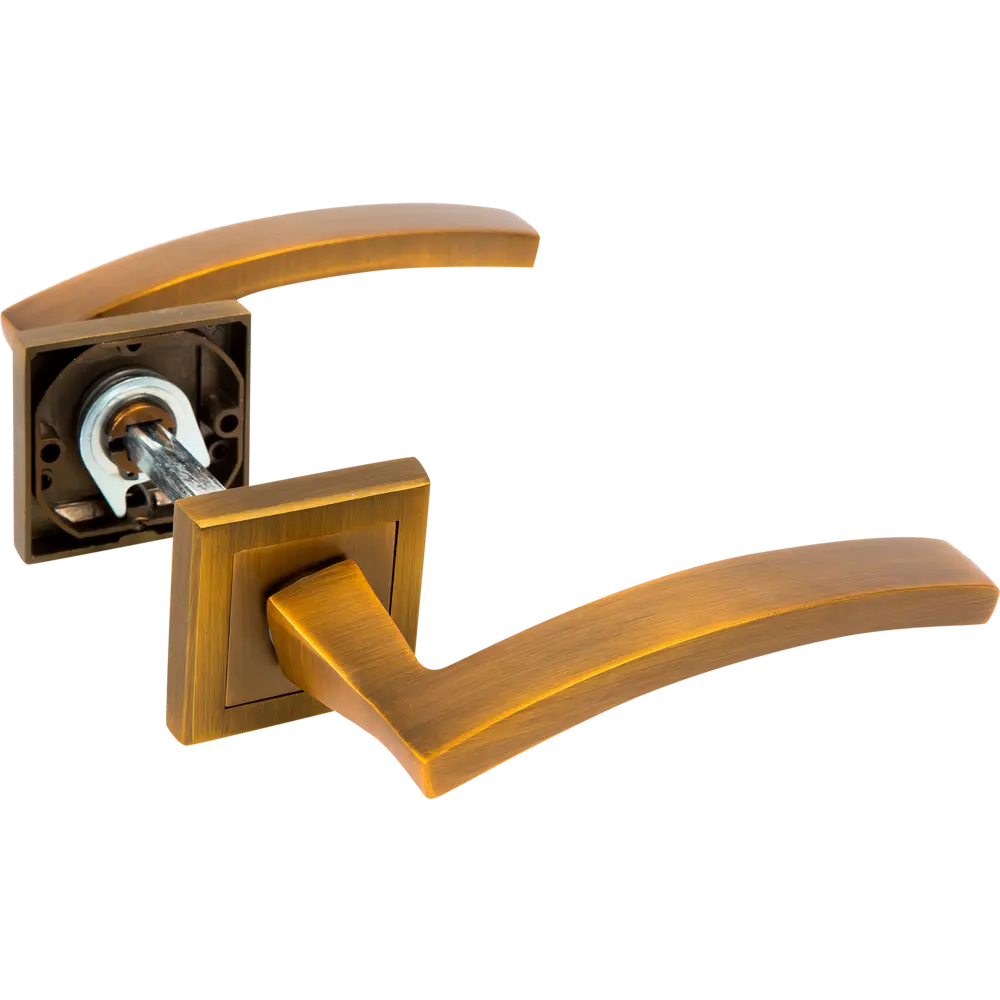 Комплект дверных ручек 27L 170 BK CF, с запиранием, цвет кофе ФАБРИКА ЗАМКОВ STLM-2074206