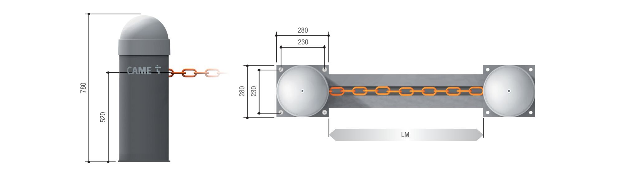 Автоматический стальной барьер CAME CAT ARCH-00095081 - Вид №2