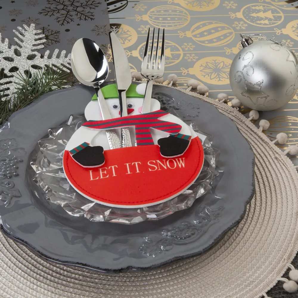 Конверт для столовых приборов Let It Snow Снеговик красный 84547240 STLM-2130402 REMILING HOUSEHOLD 