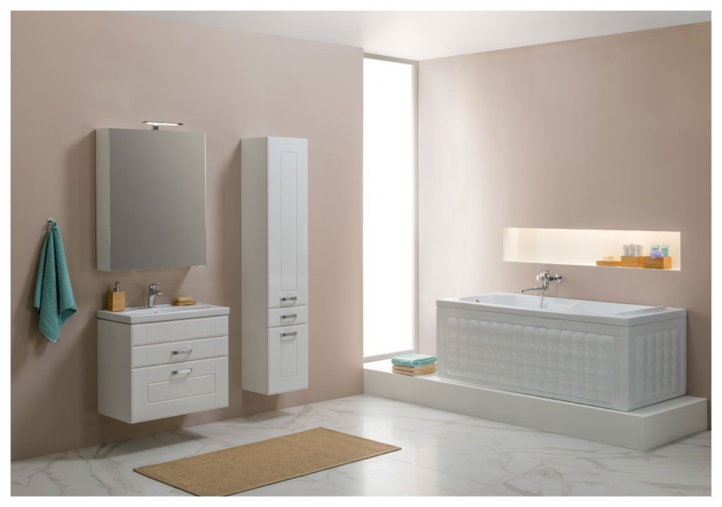 Мебель для ванной Aquanet Рондо 70 белый (2 ящика, зеркало камерино) 00195701 - Вид №4