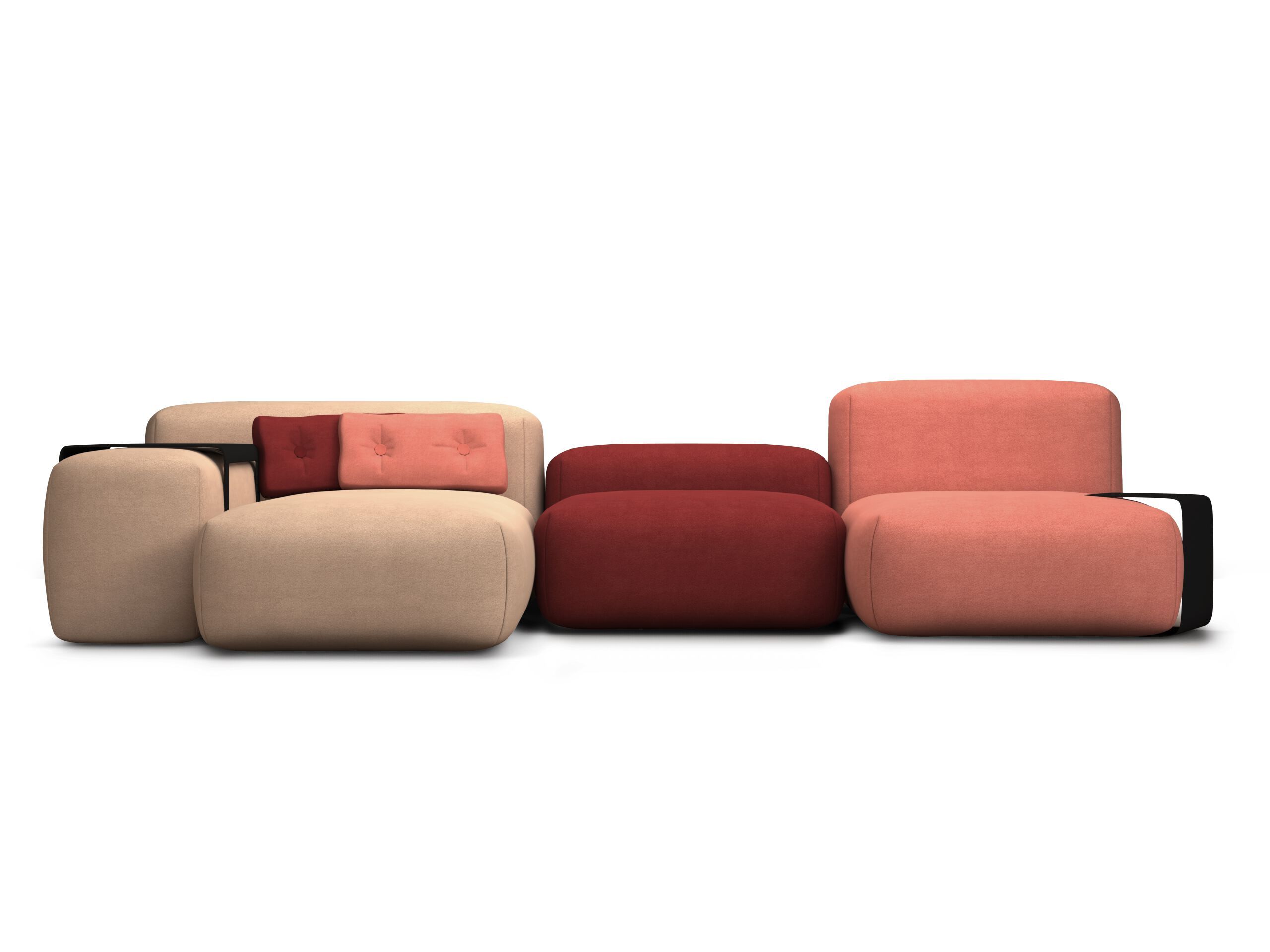 Тканевый диван с полуостровом HANNABI MODEL NO.17 SALMON ARCH-00037307