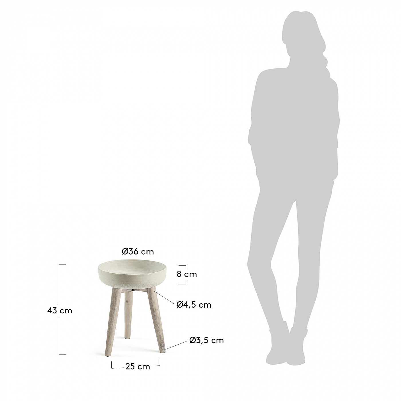 057635 Stahl Кашпо серое La Forma Merida  - Вид №2