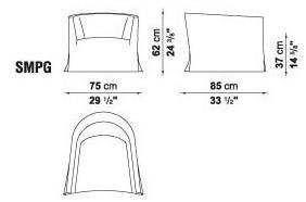Maxalto Кресло из ткани с подлокотниками Crono sun-id-1516440 - Вид №2