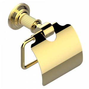 U9N-538AC Бумагодержатель с крышкой настенный Thg-paris Grand central с ручками-рукоятками с чёрным ониксом Золото