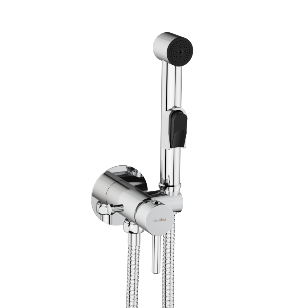 211000000 смеситель монтируемый в стену с гиг.душем и крючком Damixa Option