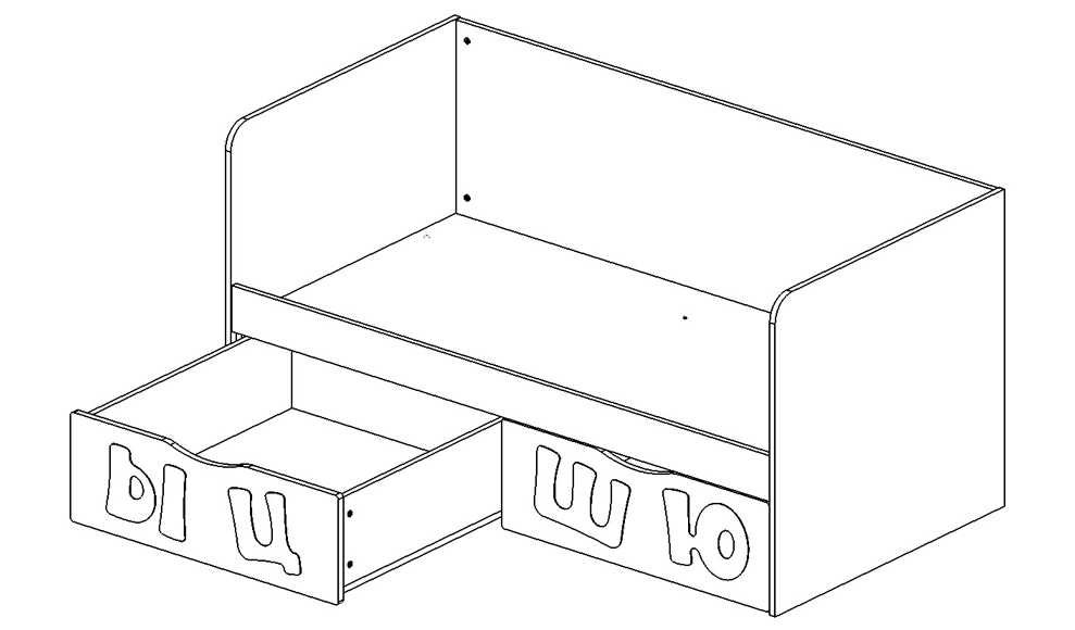 Детский диван-кровать с 2 ящиками "Абвгдейка" МАНДАРИН АБВГДЕЙКА 178607 Белый Santreyd  - Вид №4