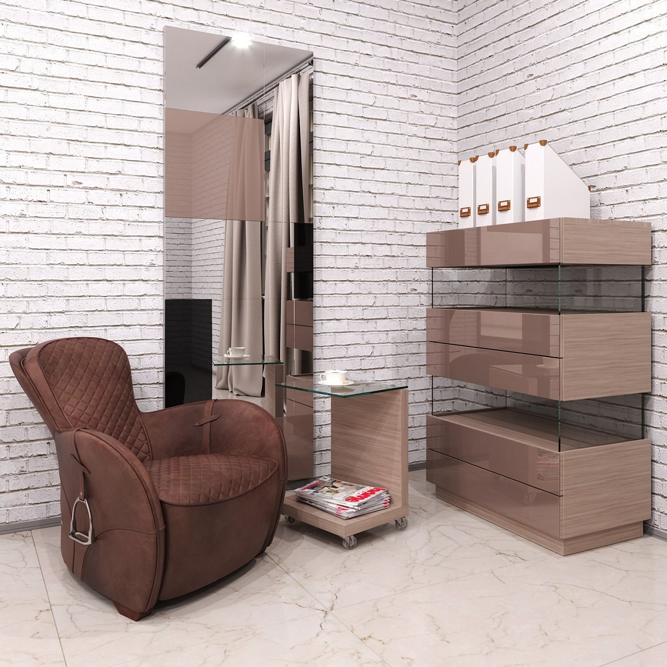 Зеркало-панно напольное деревянное "Стрэйз" GRAUM ДИЗАЙНЕРСКИЕ 304122 Черный;коричневый  - Вид №3