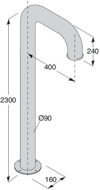 Boffi Напольная душевая стойка из матовой стали Pipe sun-id-1503040 - Вид №1