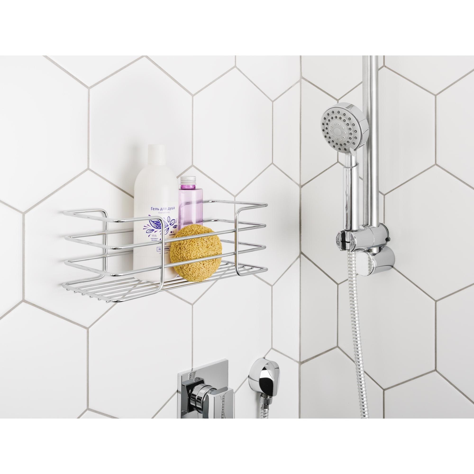 82484988 Полка прямая 13.5х30х11 см цвет хром Новые горизонты Santreyd  - Вид №4