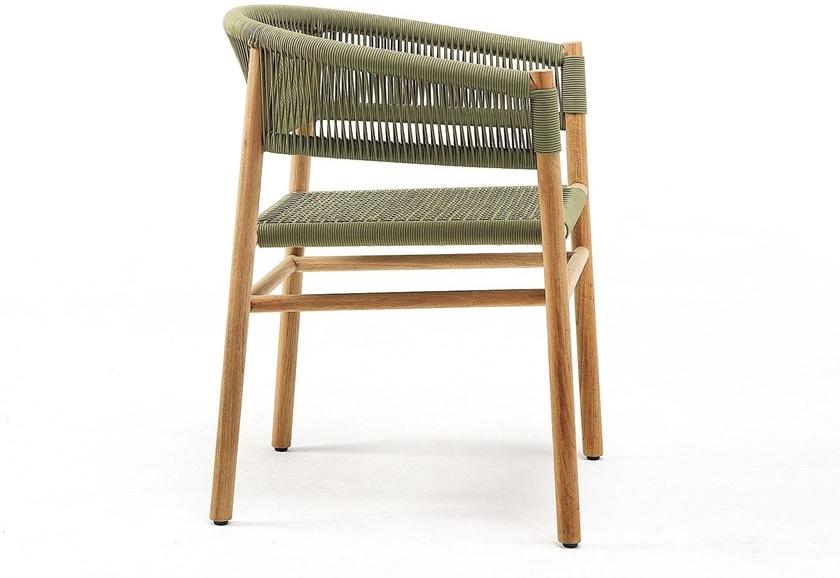 Ethimo Штабелируемый садовый стул из веревки и тика Kilt Kist00cs0 - Вид №1