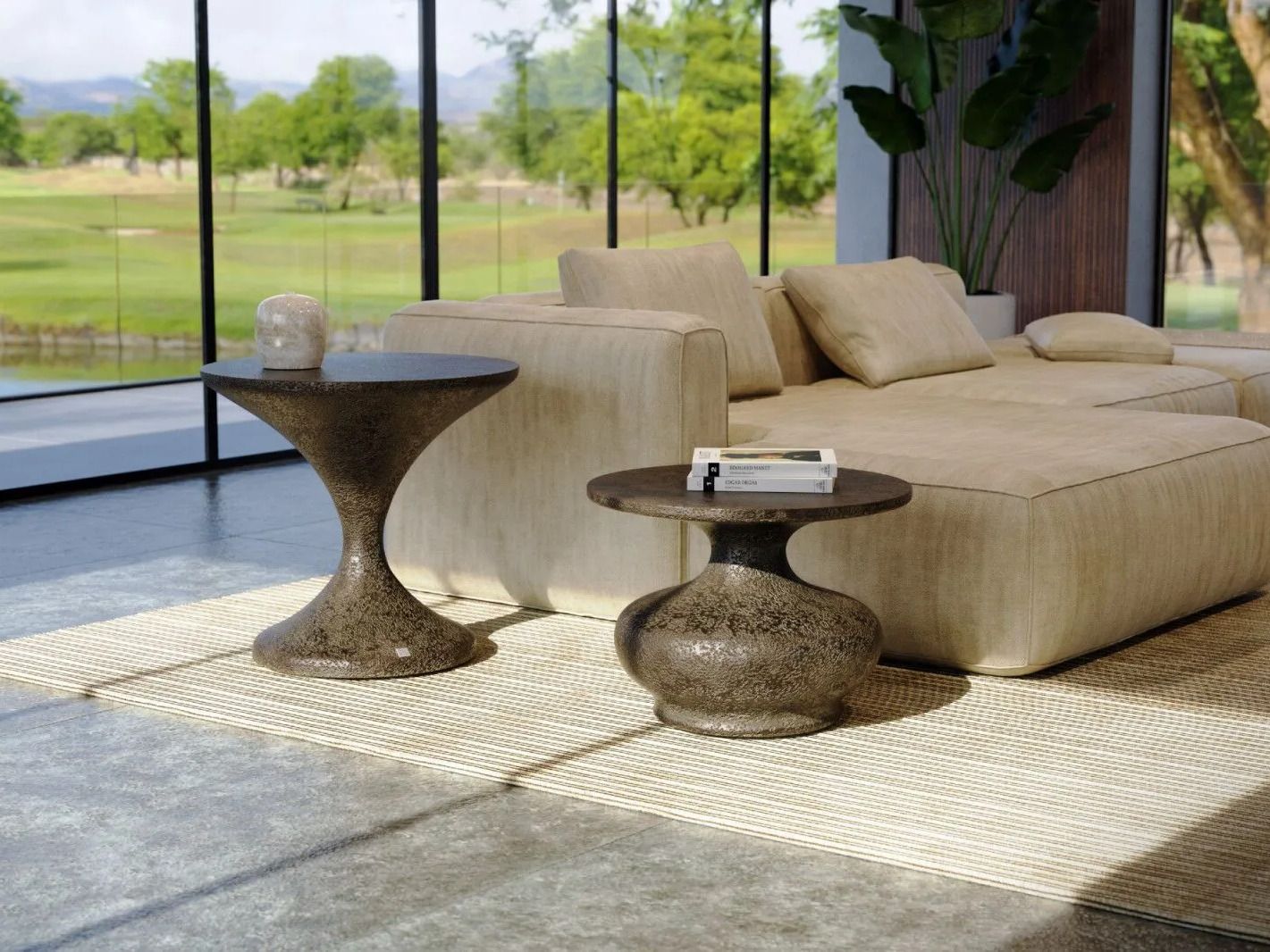 Круглый журнальный столик из стекловолокна GANSK DORIS ARCH-00061129 - Вид №2