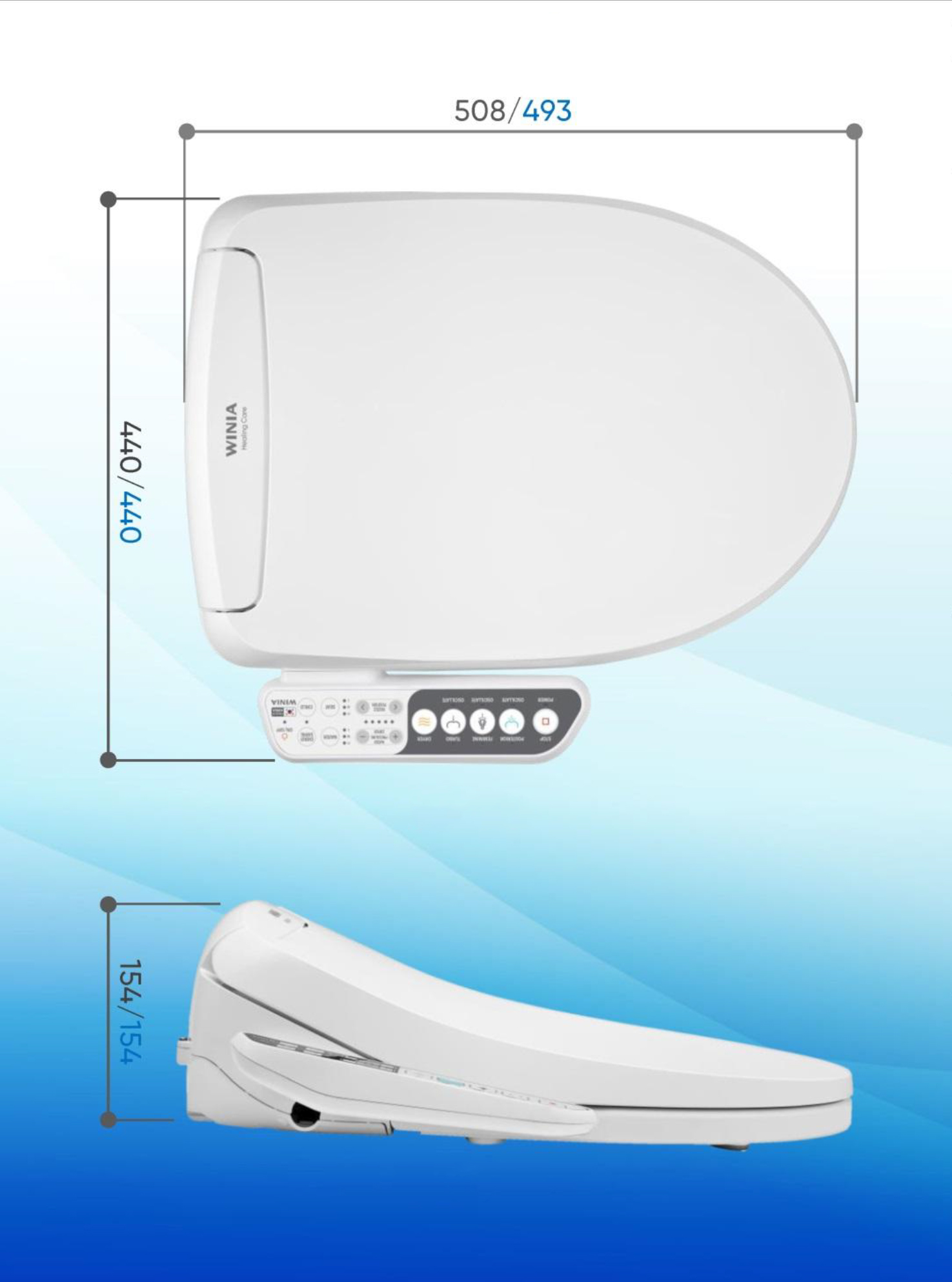 Электронная крышка биде Winia Entry U-круглая SensPa sun-id-2005311