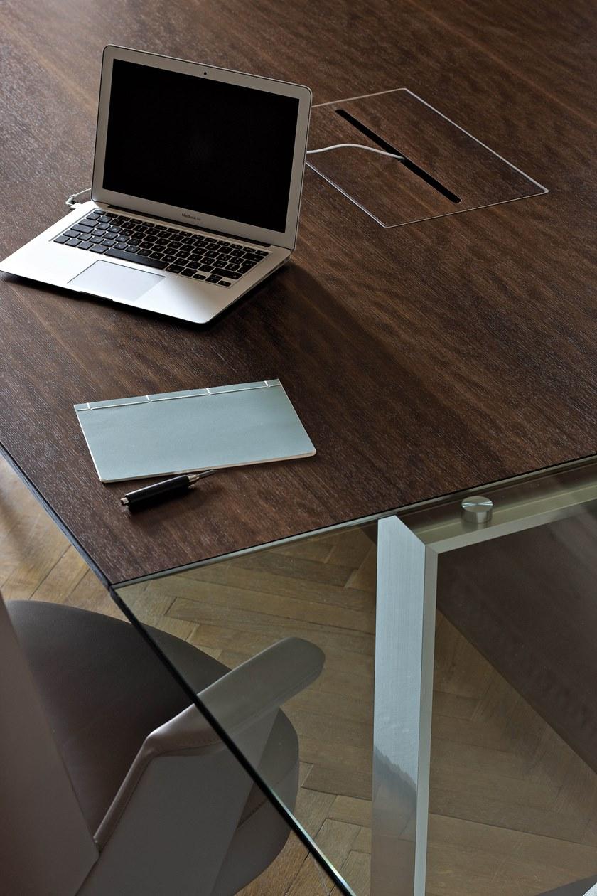 ESTEL GROUP Стол для переговоров из дерева и стекла с системой управления кабелями Altagamma sun-id-1362663 - Вид №3