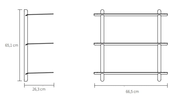 Стальной и деревянный настенный книжный шкаф Gejst Nivo ARCH-00099583 - Вид №3