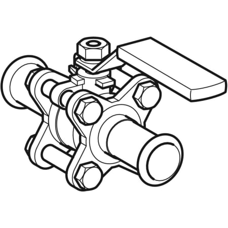 92103 Шаровой кран Geberit Mapress из нержавеющей стали с рукояткой, с двумя пресс-соединениями Geberit  - Вид №1