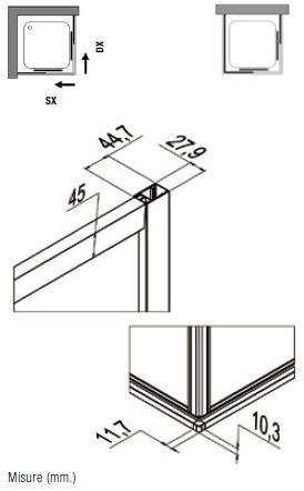 Samo Душевой уголок угловой с раздвижной дверцей Eccelsa sun-id-1490499 - Вид №6
