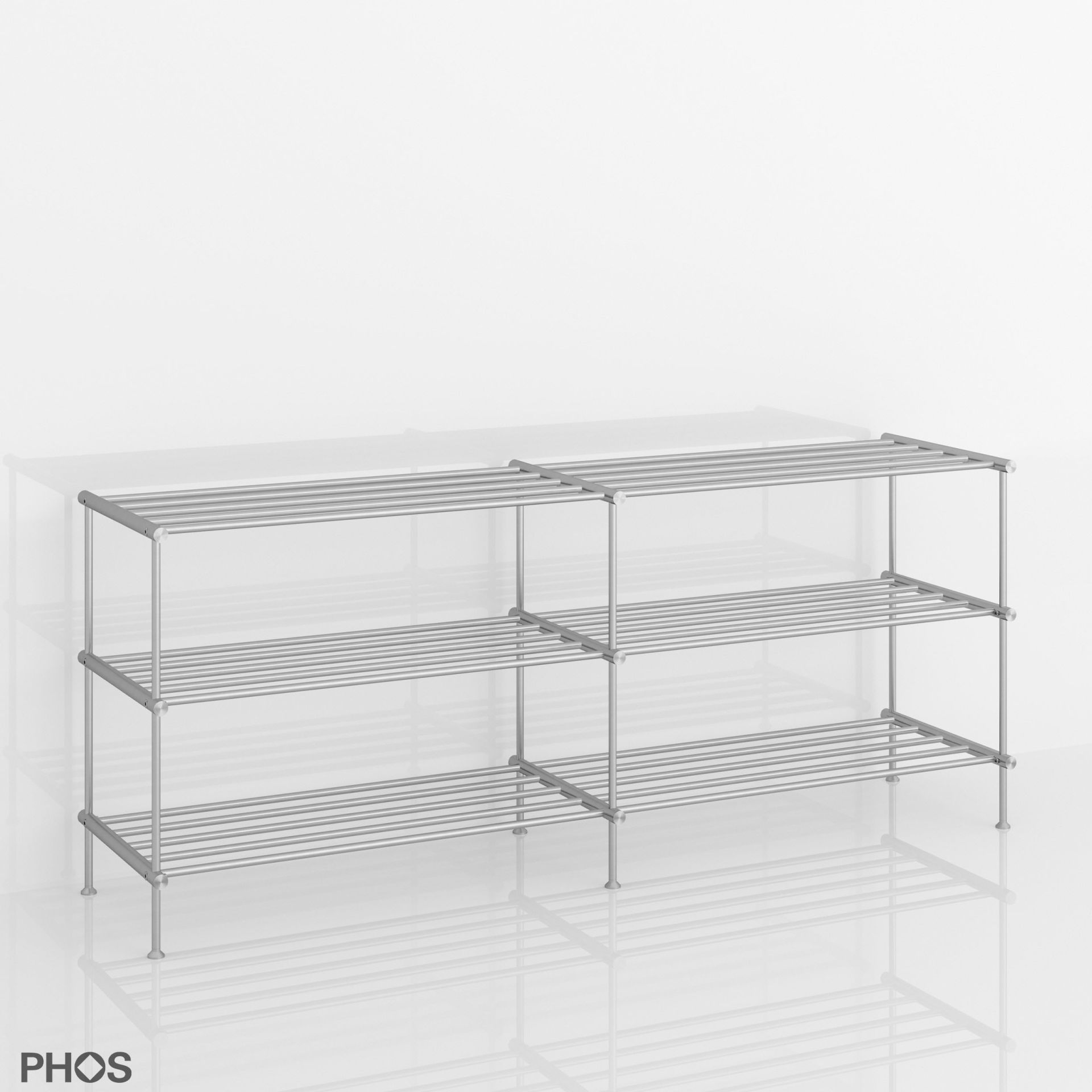 SR1400-3 Полка для обуви широкая, 3 уровня, ширина 140 см. PHOS  - Вид №4