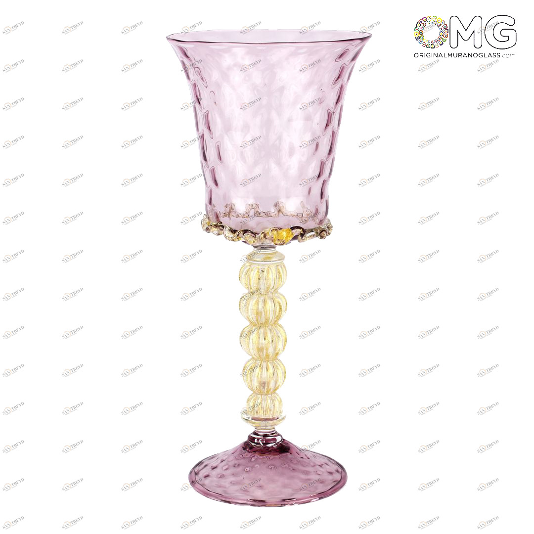 1884 ORIGINALMURANOGLASS Венецианский бокал Светлый Аметист - муранское стекло 11 см 