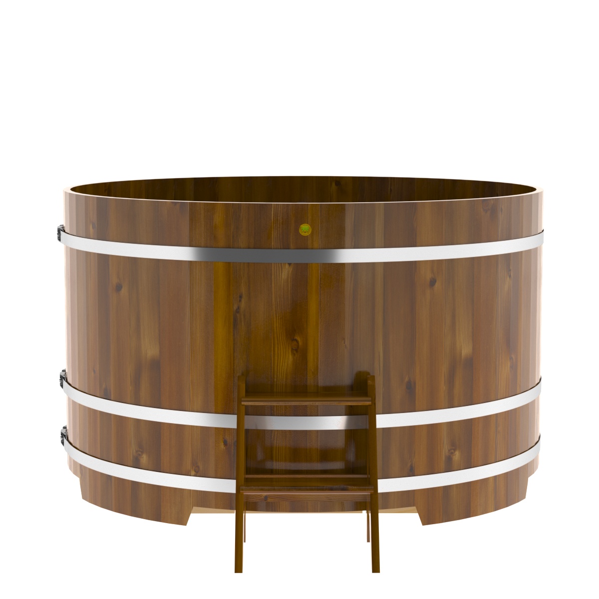 2240 Купель круглая из лиственницы Рустик d=1,80х1,1 морёная Alyarus  - Вид №4