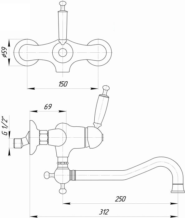 ML.CUC-6340.BI.СSCR Смеситель Migliore Cucina - Вид №1