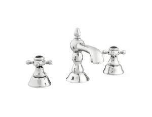 035001.N00.30 Раковина с тремя отверстиями из черного фарфора Античная латунь