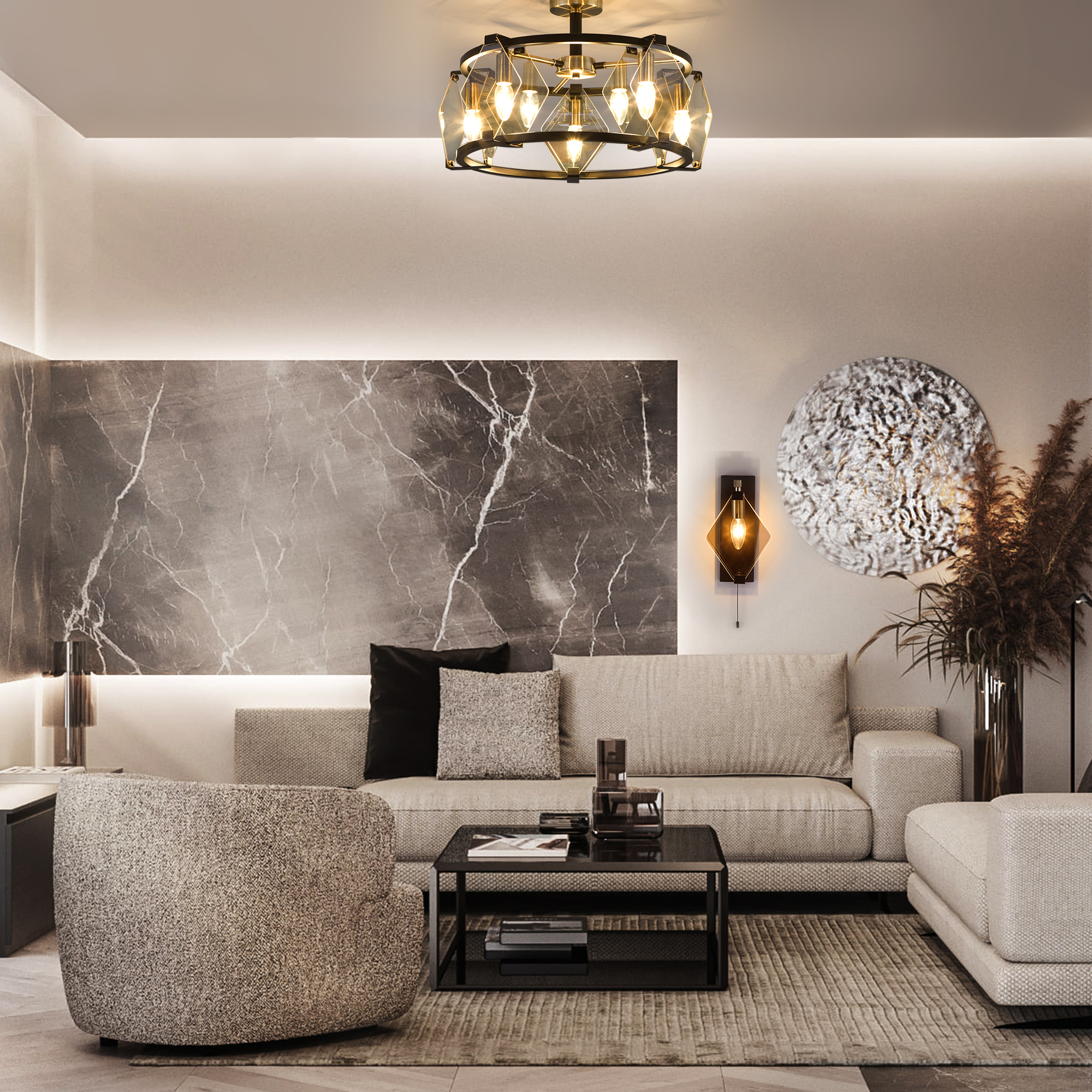 Eurosvet Aragon - потолочный светильник в стиле лофт с 5 плафонами 85049518 STLM-0057893 - Вид №9