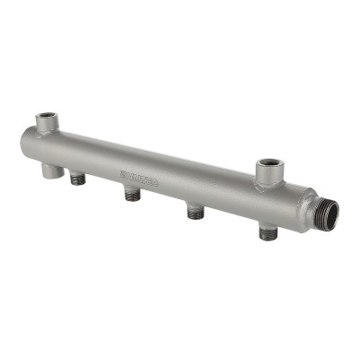 VTc.510.BS.060406 Коллектор из стали с межосевым расстоянием выходов 100 мм Valtec 1", 6 x 1/2" 