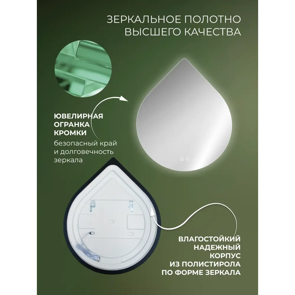 Зеркало Santreyd Монако с LED-подсветкой и подогревом 89356958 STLM-1434917 - Вид №2
