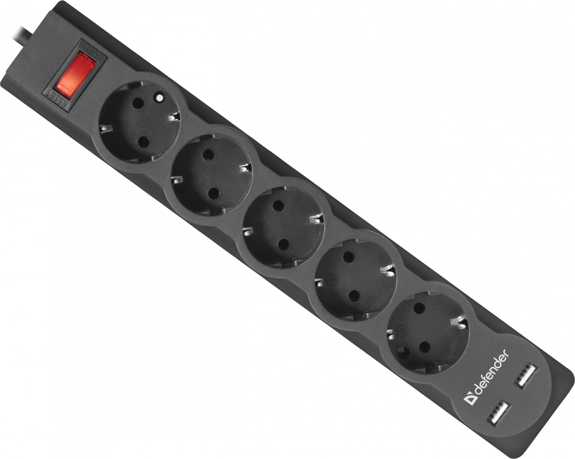 99753 Сетевой фильтр dfs 753 3,0 м, 5 розеток, 2xusb, 2.1a Defender Santreyd 