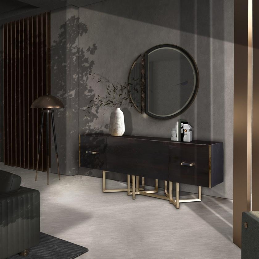 Porustudio Круглое зеркало из латуни с настенной рамой sun-id-1370963 - Вид №3