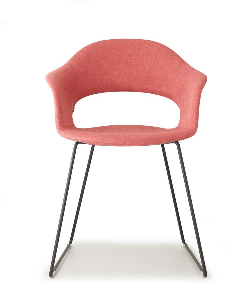 SCAB DESIGN Тканевый стул на санках с подлокотниками Lady b sun-id-1512143 - Вид №1