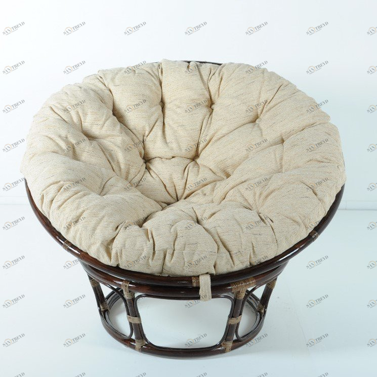 Кресло с подушкой темно-коричневое из ротанга "Темный коньяк" Papasan 23/01 VINOTTI  00-3885507 Коричневый 
