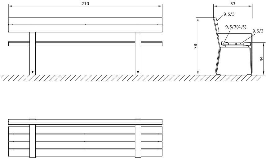 Euroform W Деревянная скамейка со спинкой  1405, 1407  - Вид №6