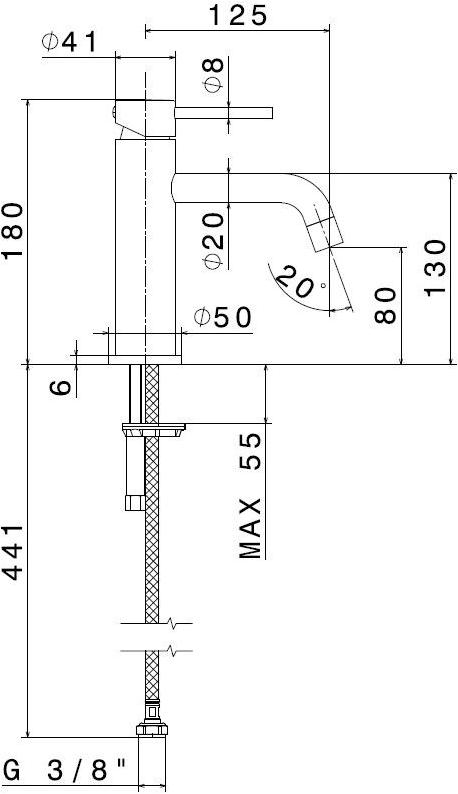 newform Смеситель для умывальника на столешнице без сливного крана Xt 4208 - Вид №5