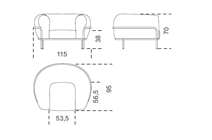 Съемное кресло из ткани Gallotti&Radice Sophie ARCH-00063459 - Вид №3