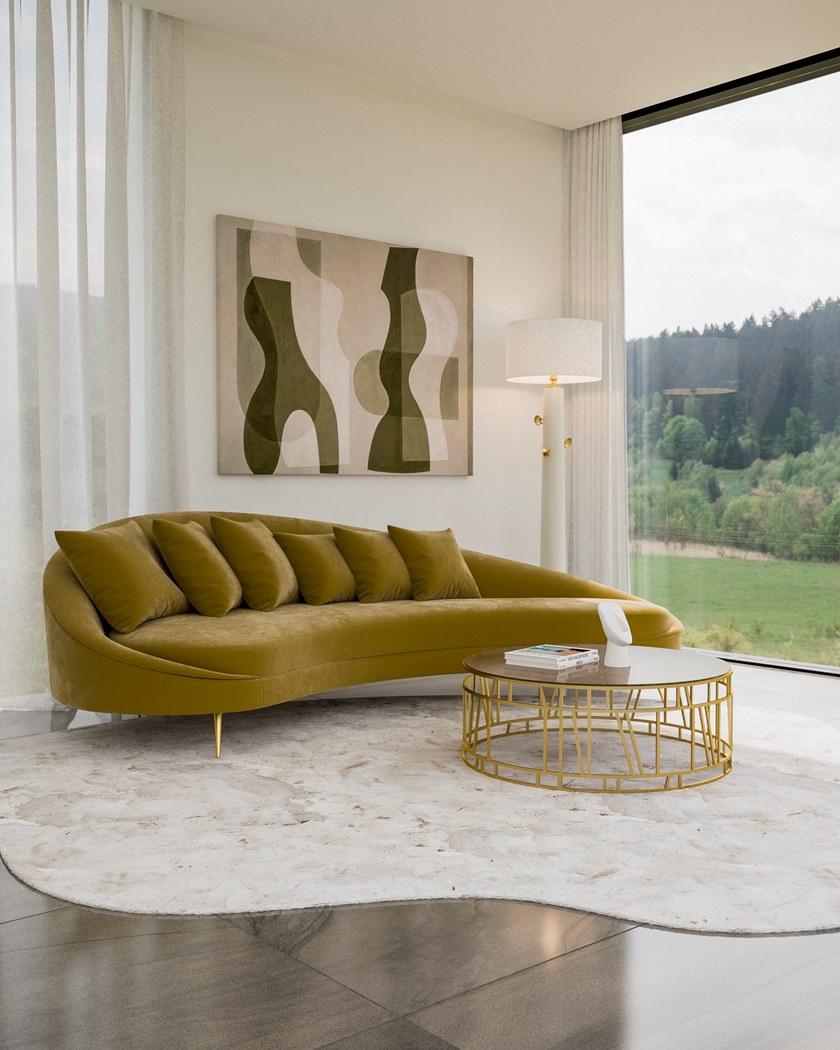 JOSÉ LEITE DE CASTRO Изогнутый диван из ткани для 4 человек  11800958  - Вид №1