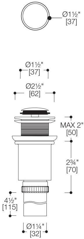Blu Bathworks® Сифон из сатинированной латуни для умывальника  Tw120-s  - Вид №1