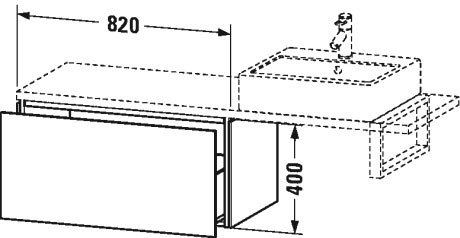 LC582405252 Шкафчик для компактной консоли L-Cube #LC5824 820 x 477 мм Европейский дуб, декор Duravit - Вид №1