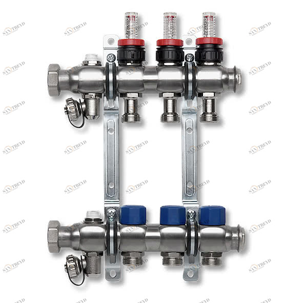 1VT06DM SANHA VT-DM Коллектор из нерж.стали с регул-ми датч-ми потока и термостатами 6 мм 