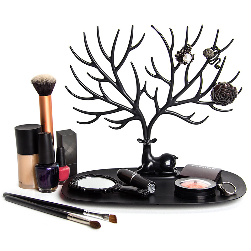 QL10171-BK Декоративный органайзер для украшений deer малый черный Qualy  - Вид №1