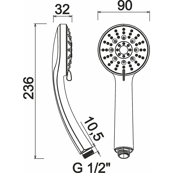 AGD 20.1503 P  Лейка для душа  ARGO kran  - Вид №1