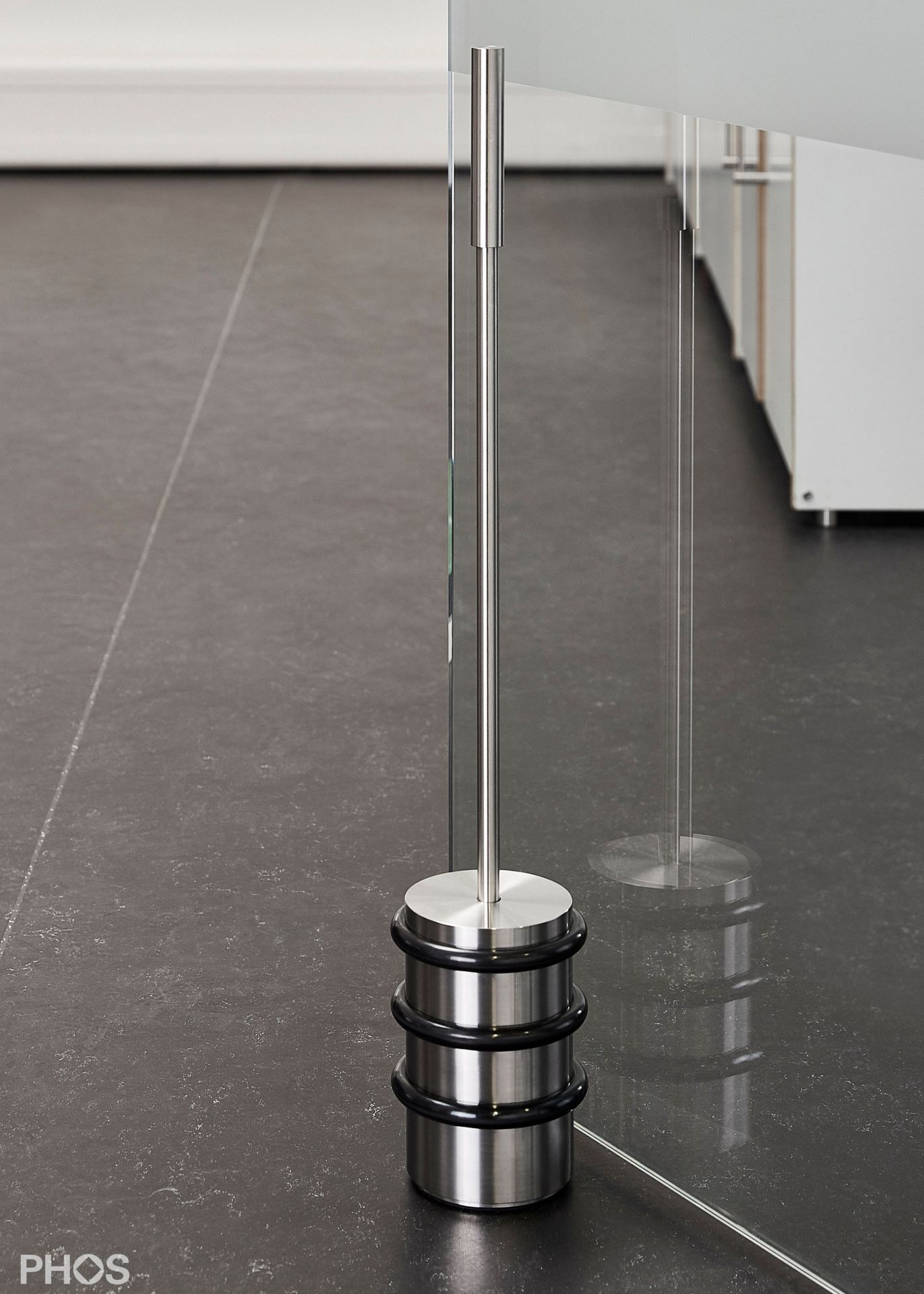 TSB90-145G450 Ограничитель двери напольный, тяжелый, 7,5 кг. с ручкой 45 см. образец бундестага. PHOS  - Вид №1