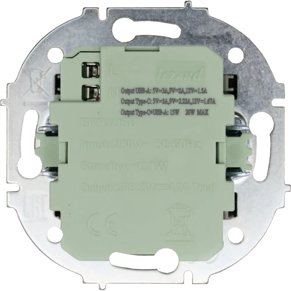 Розетка TC+USB встраиваемая Osen цвет черный 89424788 STLM-2037905 LEZARD - Вид №2